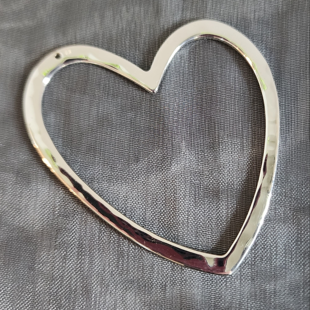 Large Silver Tone Heart Pendant
